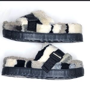 UGG Fluffita Camouflage Faux Shearling Slippers size 8